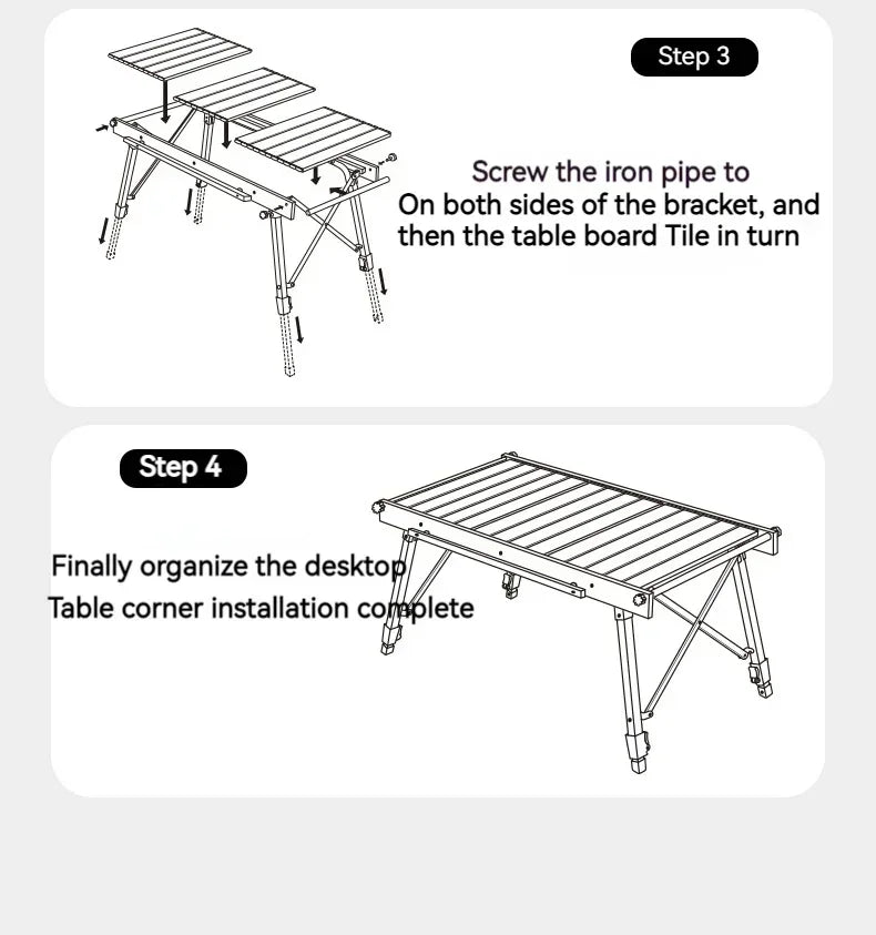 Blackdog Folding IGT Roll Table for Outdoor Camping Beach Removable Desktop Adjustable Height Aluminum Bearing 40kg Ultralight