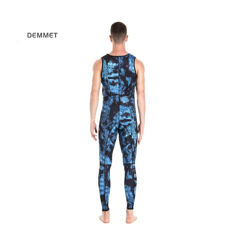 Camouflage SCR Neoprene 3mm Swim Wetsuits Men's Diving Suit Split Scuba Snorkel Swimsuit Spearfishing Surfing Jumpsuit Equipment