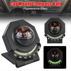 Car Dashboard Compass With Slope Meter 2-In-1 Foldable High Precision Navigation Car Mount Compass Ball Compass for Vehicle Boat