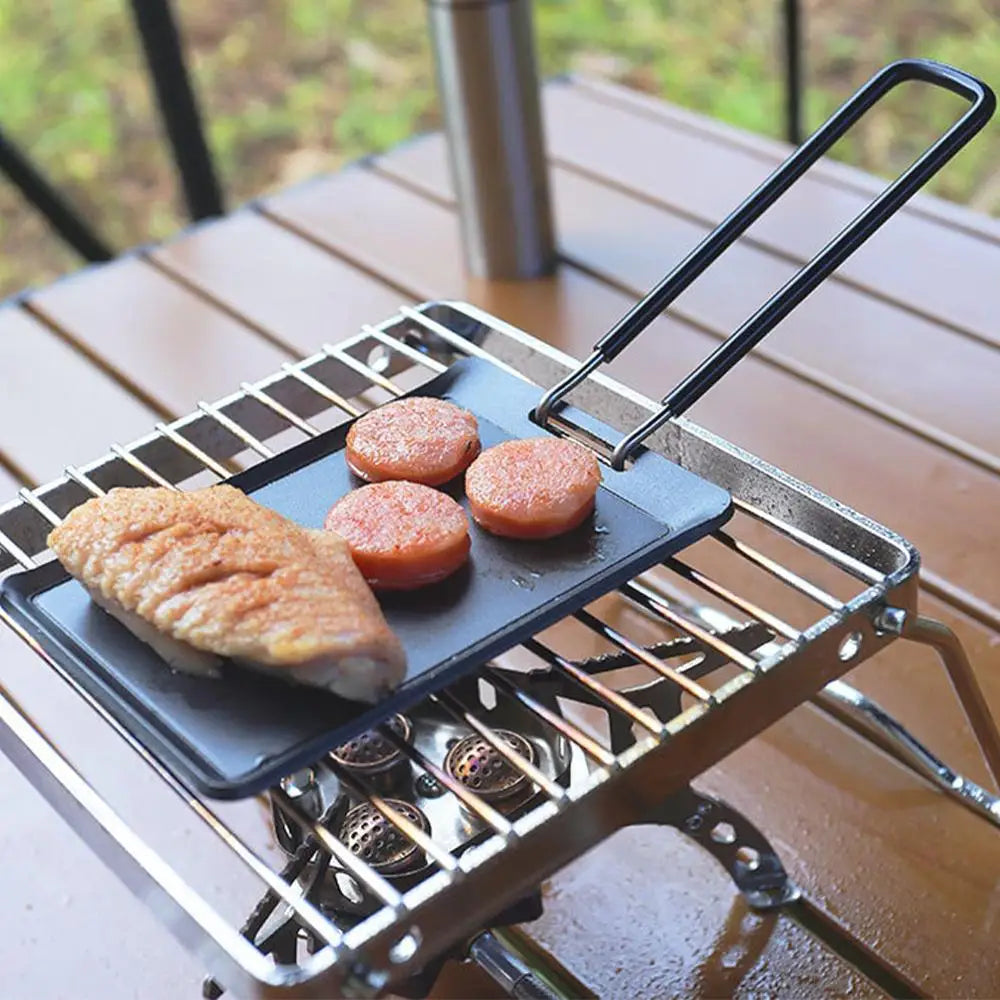 2023 New Non Stick Frying Pan Mini Portable BBQ Frying Camping Picnic Cookware Nonstick Barbecue Plate Baking Outdoor Pan P5D4