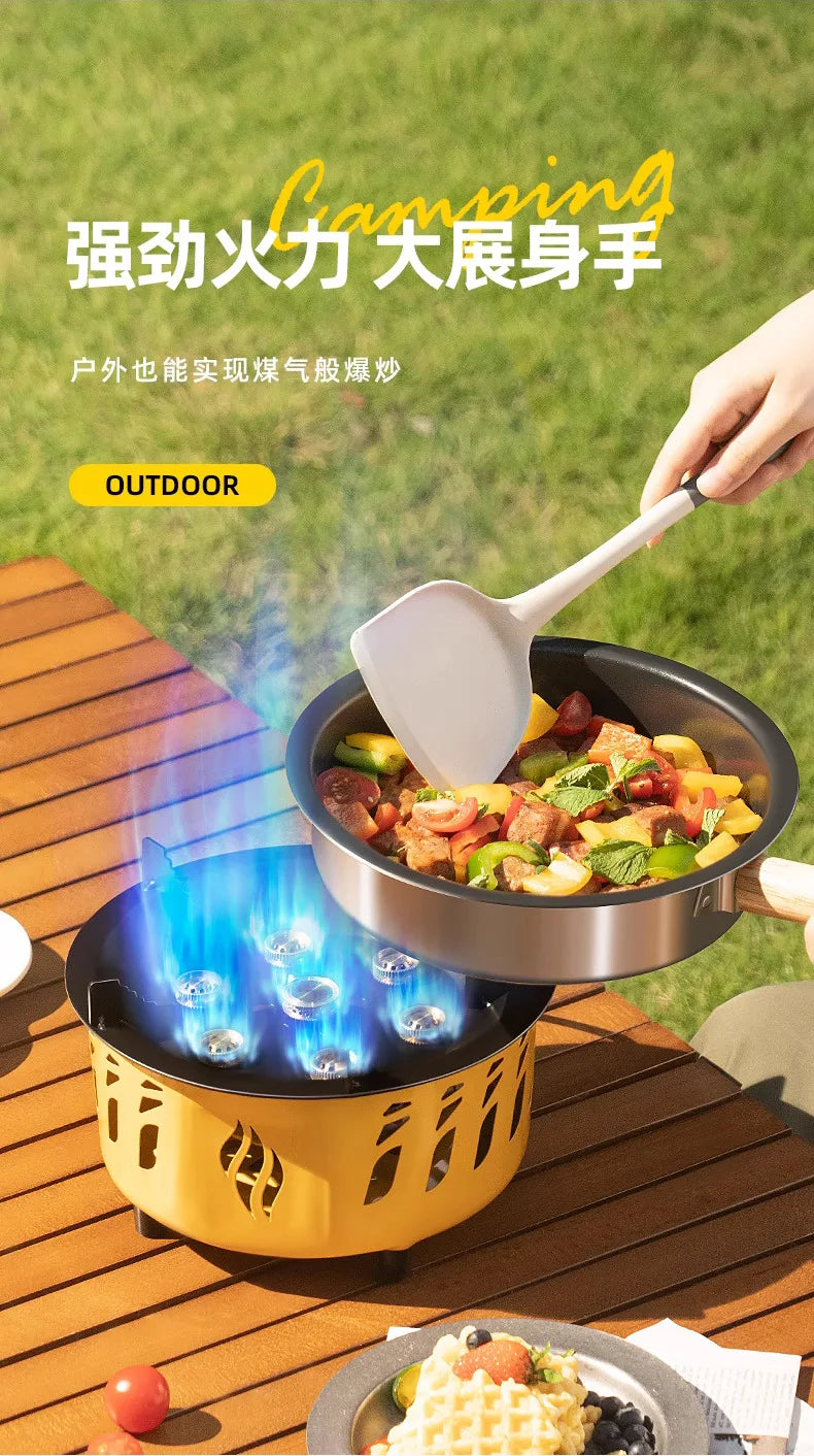 20000W Camping Stove 7-Core Strong Fire Power Portable Tourist Gas Burner Windproof Electronic ignition Outdoor Stoves BBQ