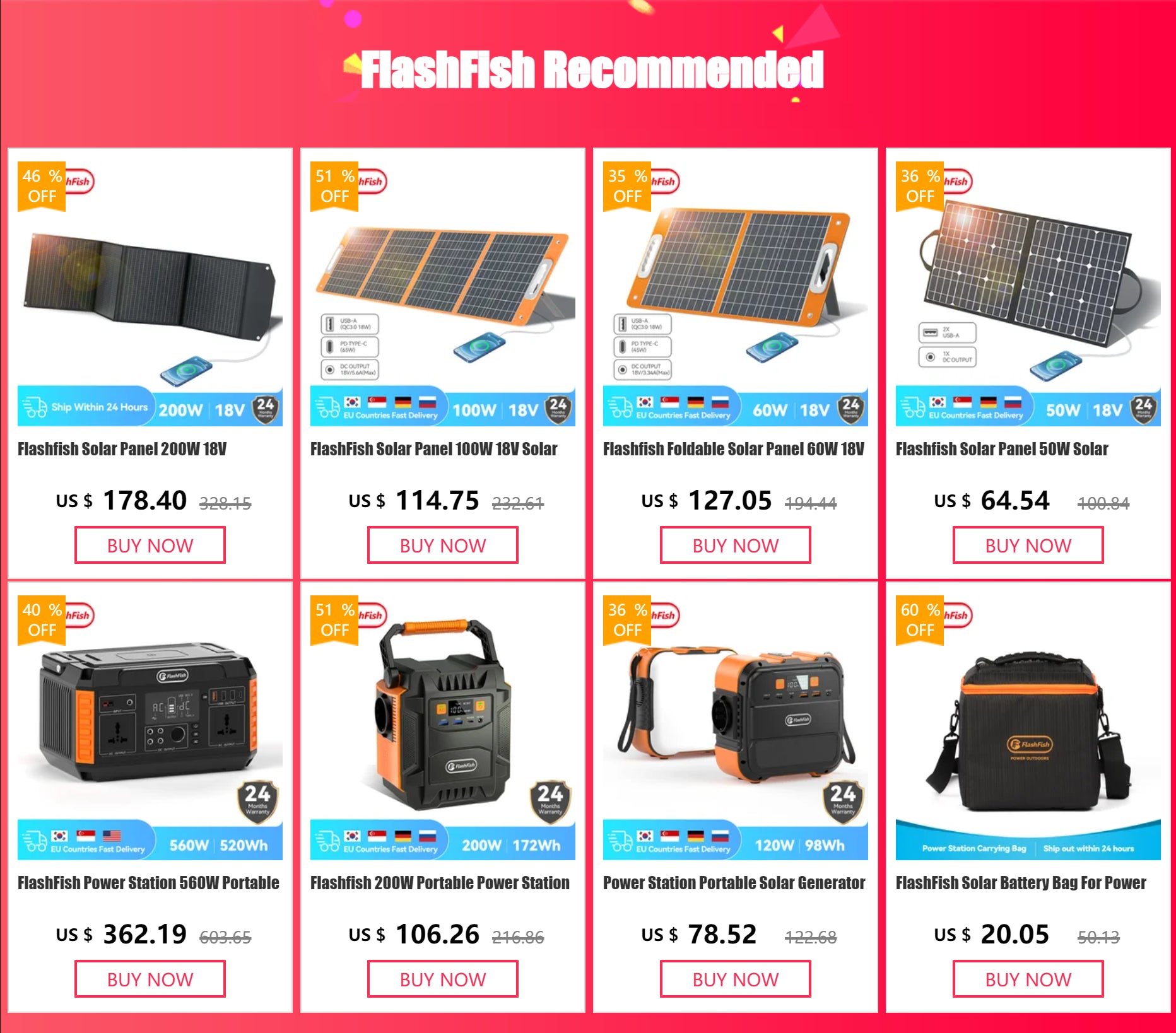 Flashfish Power Station 320W Portable Solar Generator 110V 230V Pure Sine Wave AC Output 292Wh Power Supply For Outdoor Camping