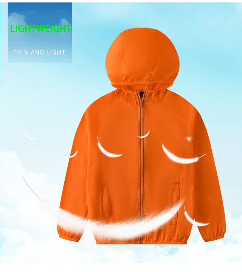 Children Climbing Hiking Jacket Kid Sun Protection Clothing Skin Coat Ultra-Thin Breathable Parent-Child Sunshade Cycling Jersey