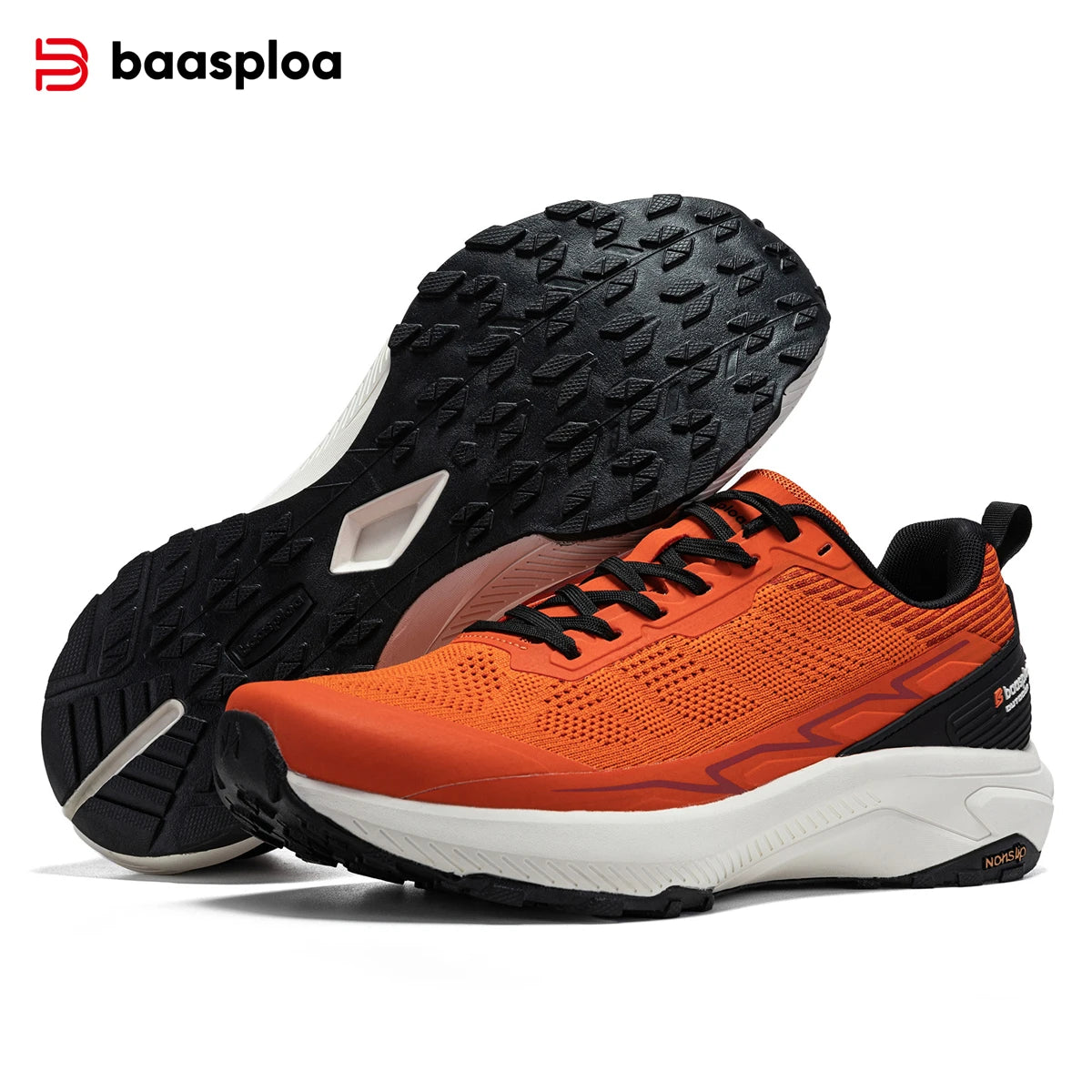 Baasploa Men Hiking Shoes Breathable Mesh Outdoor Shoes Men Lightweight Comfort Casual Sneakers Non-Slip Wear Resistant Shoes