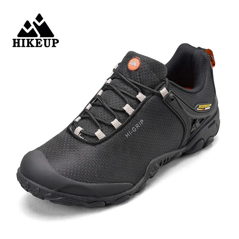 HIKEUP New Hiking Shoes Elevated Insoles Wear-resistant Outdoor Sport Men Shoes Lace-Up Men's Climbing Trekking Hunting Sneakers