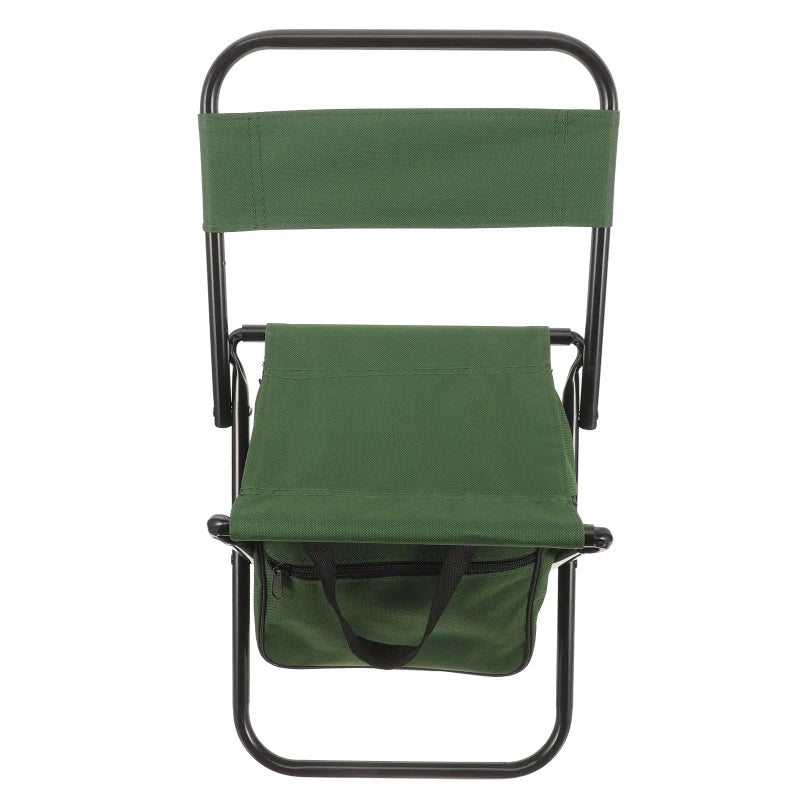 Outdoor Folding Chair Storage Bag Stool Matza Backrest Green Foldable Chairs for outside Small Camping Table Metal Tiny