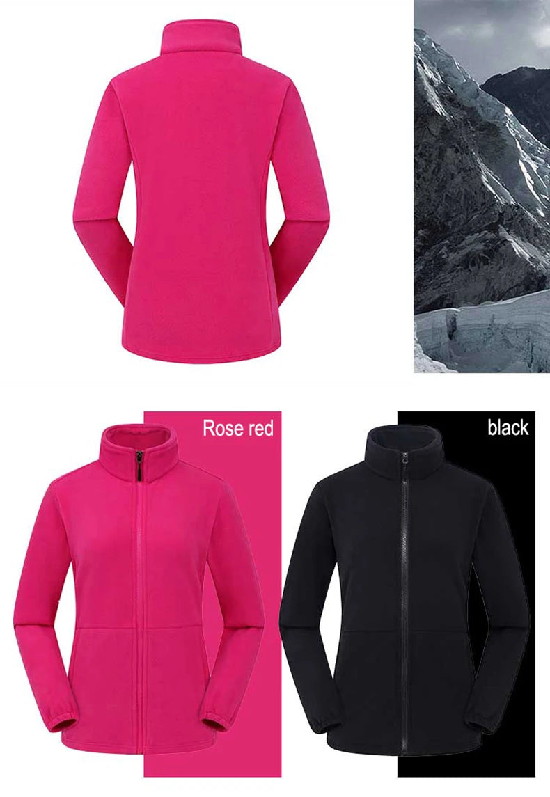 JNLN Winter Polar Fleece Jackets Women Windproof Thermal Soft Shell Jacket Outdoor Hiking Camping Skiing Climbing Warm Coat