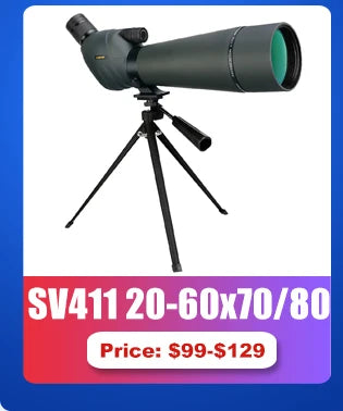 SVBONY SV46P Telescope 20-60x80 ED Spotting Scope Dual Focus  IPX7 Waterproof fogproof Professional Birding Camping equipment