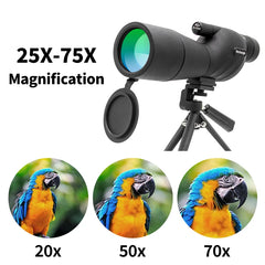 25-75x60 Spotting Scope zoom Monocular high power telescope BAK4 Prism Waterproof Birdwatching Target Shooting Camping hunting