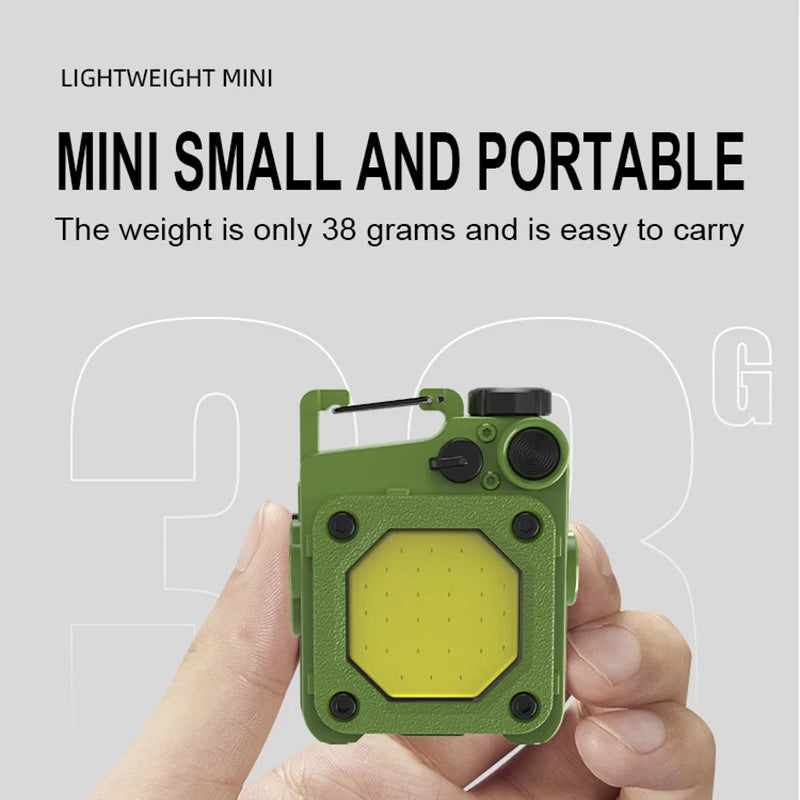 Mini COB LED Flashlight Keychain Light Multifunctional Portable Lamp USB Charging Emergency Lights Outdoor Work Camping Lantern