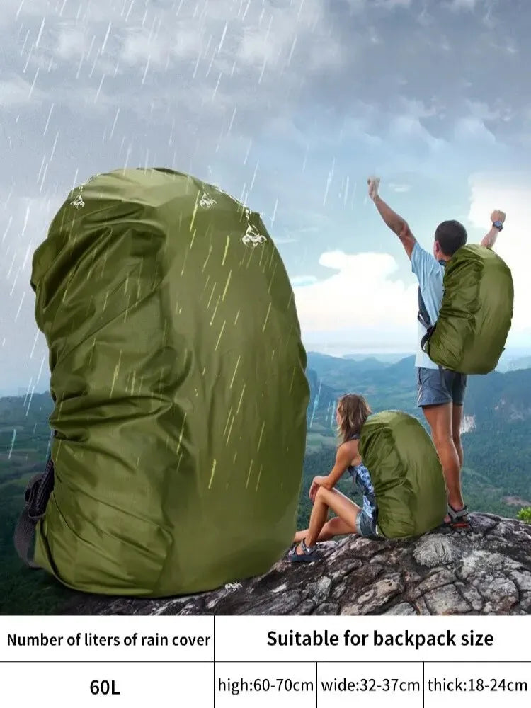 60L Waterproof Backpack Cover Dustproof Rain Cover For Backpack Rainproof Protective Cover Outdoor Camping Hiking Climbing Bag