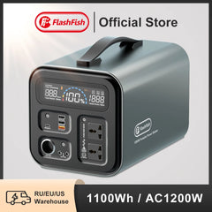 FF Flashfish 230V Portable Power Station 1100Wh Solar Generator 1200W AC Outlets Backup Battery Pack Camping CPAP Outdoor RV SOS