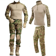 HAN WILD Cotton Camouflage Suit Softair Paintball Work Uniform Men Tactical Climbing Shirt Combat Cargo Pants CP Clothing Hiking