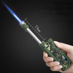 JOBON Outdoor Camping Retractable Lever Ignition Gun Visual Window  Windproof Inflatable Blue Flame Lighter  Gadgets for Men