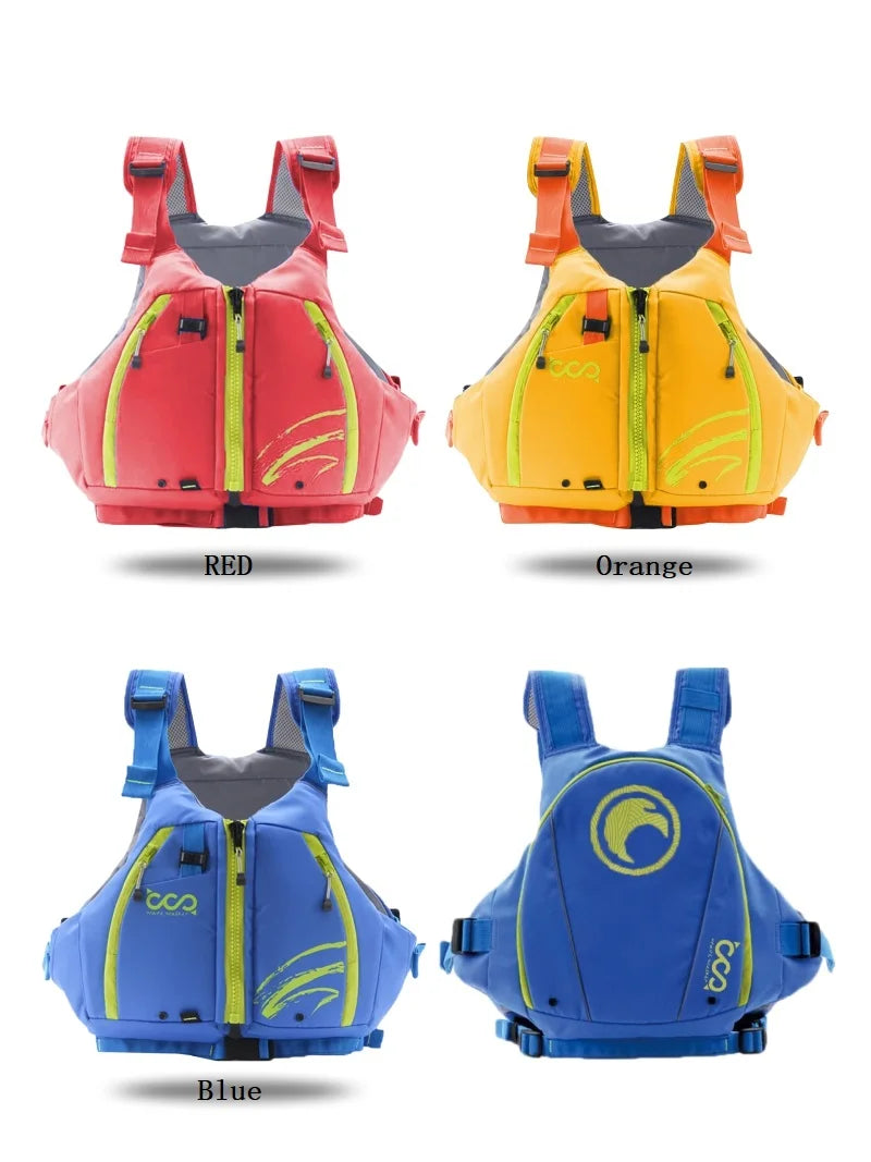 Genuine CE Approved Life Jacket Men 100KG+ Big Pockets Life Vest Women PFD Swim Fishing Kayak Vest Water Sport Drifting Safety