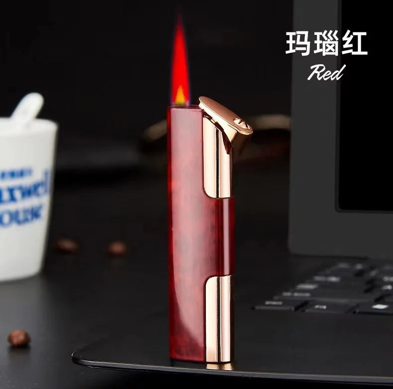 Cool Fashion Butane Windproof Metal Lighter Simple Portable Lighter Cigarette Cigar Accessories Men's Gift Outdoor Camping Tool