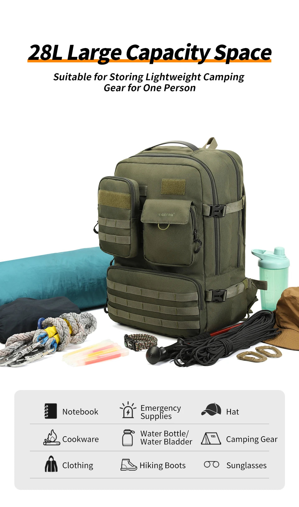 Lifetime Warranty Tactical Backpack Men Camping Trekking Fishing Bag Waterproof Rucksacks Travel Hunting Backpack Outdoor Bags