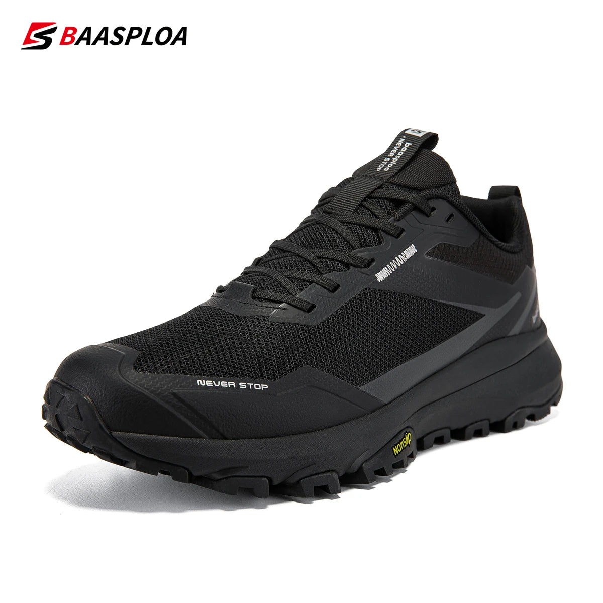 Baasploa Men Hiking Shoes Breathable Outdoor Sneakers for Men Lightweight Male Shoes Non-Slip Wear Resistant Outdoor New Arrival