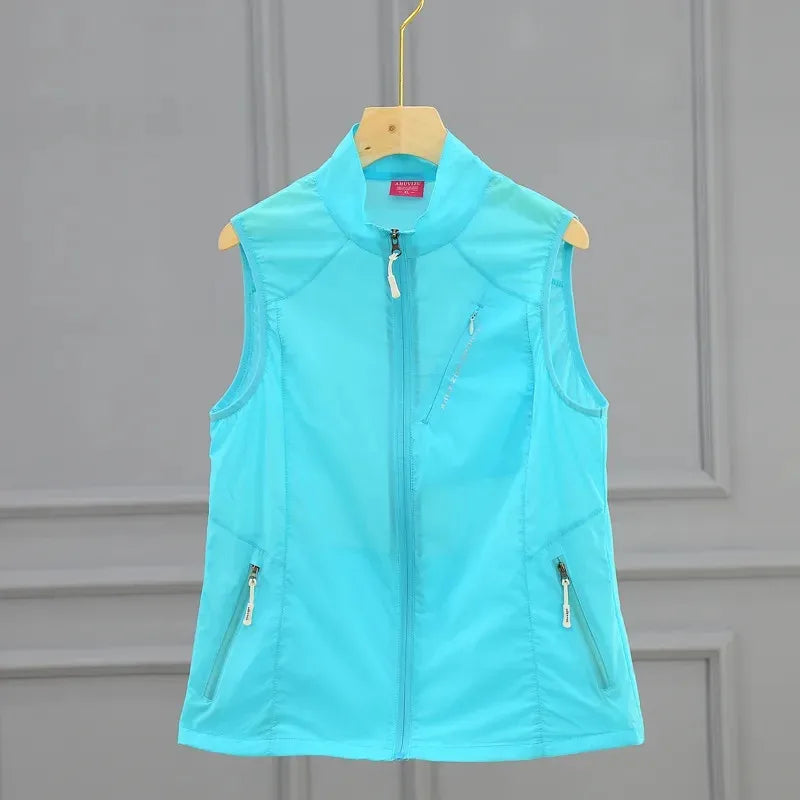 Summer Outdoor Tourism Mountaineering Quick Drying Vest Women's Vest Coat Lightweight Breathable Elastic Sunscreen clothing