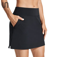 Women Golf  Athletic Skirts Lightweight Skirt with Running Sport Spandex Shorts for Tennis Workout Summer  Daily Clothing Black