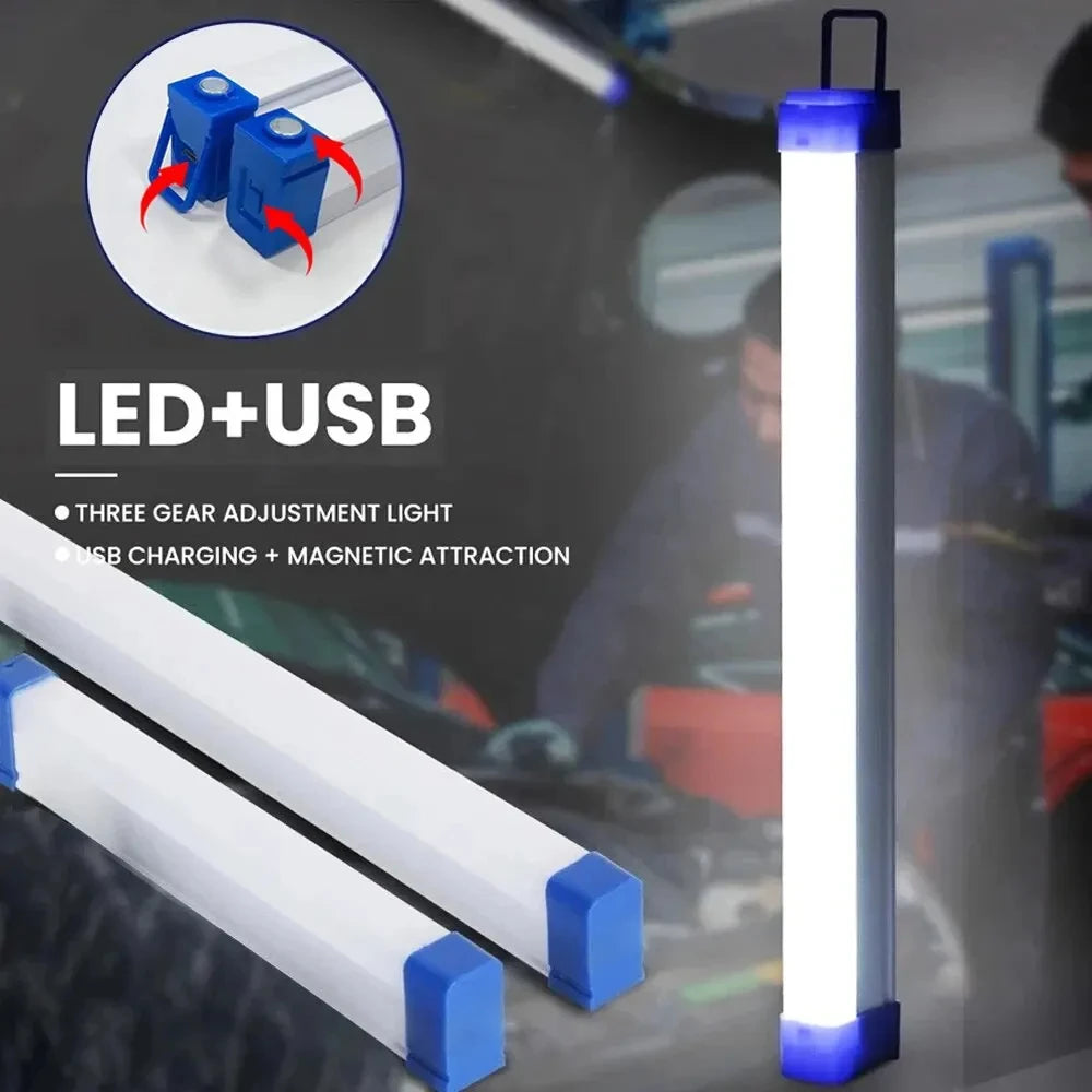 LED Tube 30CM USB Rechargeable Camping Light Magnetic Portable Light Bulb Suitable for Emergency Lighting Cabinet Light