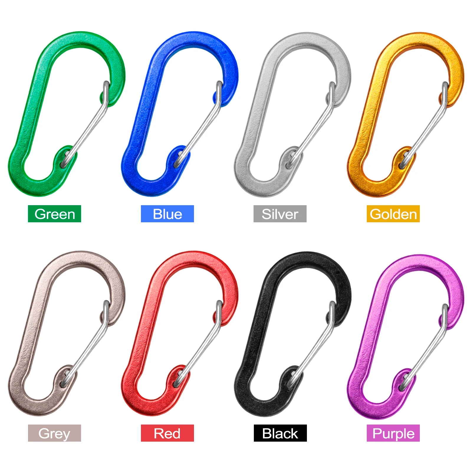 10 Pack / 5 Pack Carabiner Clips Mini Aluminum Alloy Keychain Carabiner Clip D Rings for Camping Hiking Fishing Backpacking