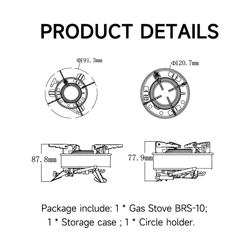 BRS-10 Folding High Power Camping Gas Stove Portable Big Burner Plate Cooker Tourist Burner Cookware Equipment  Furnace