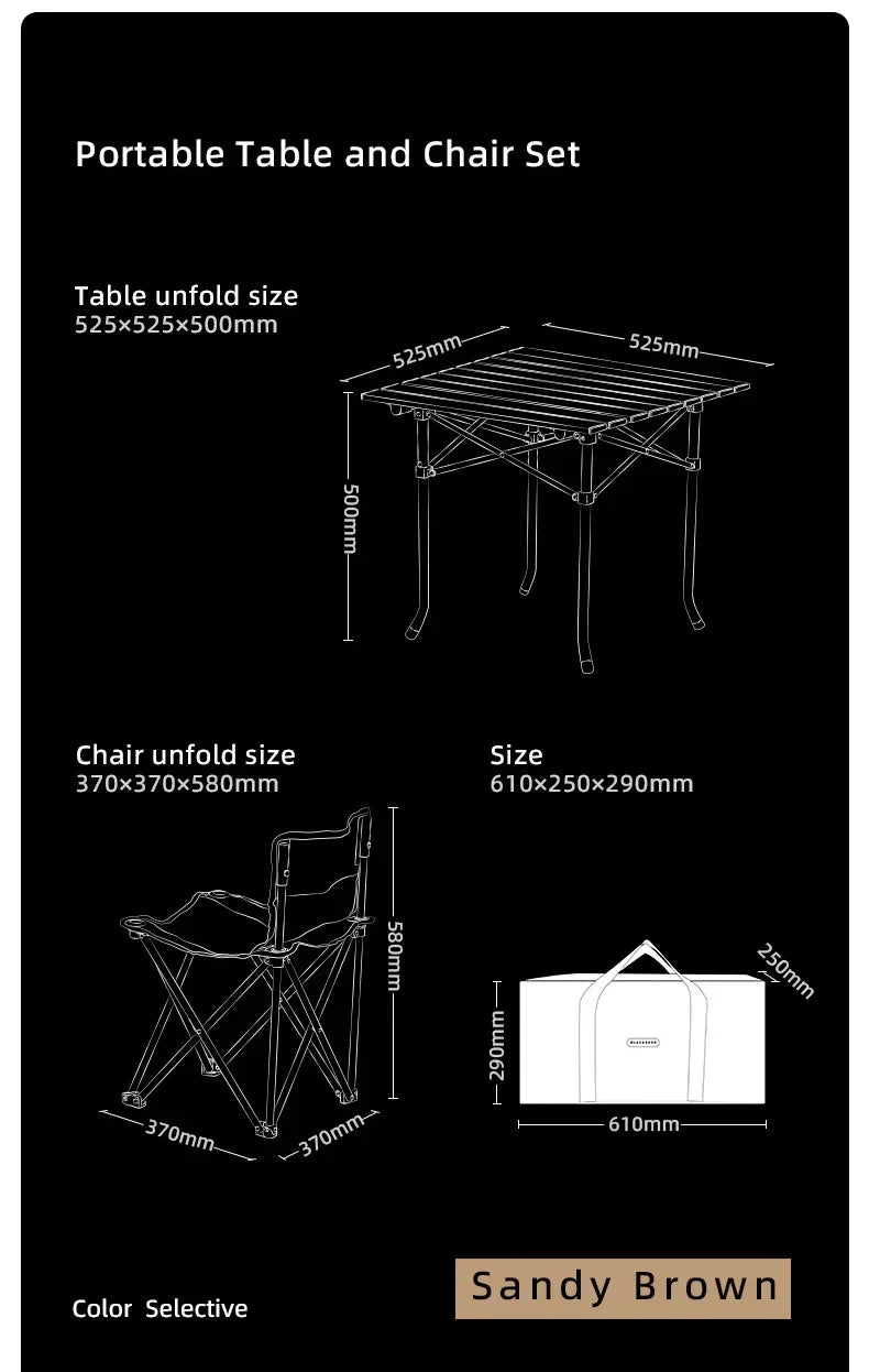 BLACKDEER 4 pcs Chair and 1 pcs Table Outdoor Aluminum alloy Folding Table and Chair Set Camping Picnic Portable Supplies