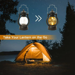 Retro Style Portable Night Light Outdoor Camping Light Rechargeable Tent Lantern Garden Lawn Wedding Party Decoration Lighting