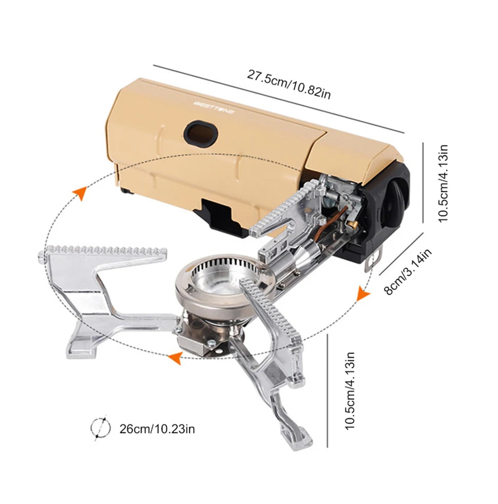 Camping Gas Stove 2670W Portable Folding Cassette Gas Burner Outdoor Picnic Travel Cooking Grill Cooker Heating System