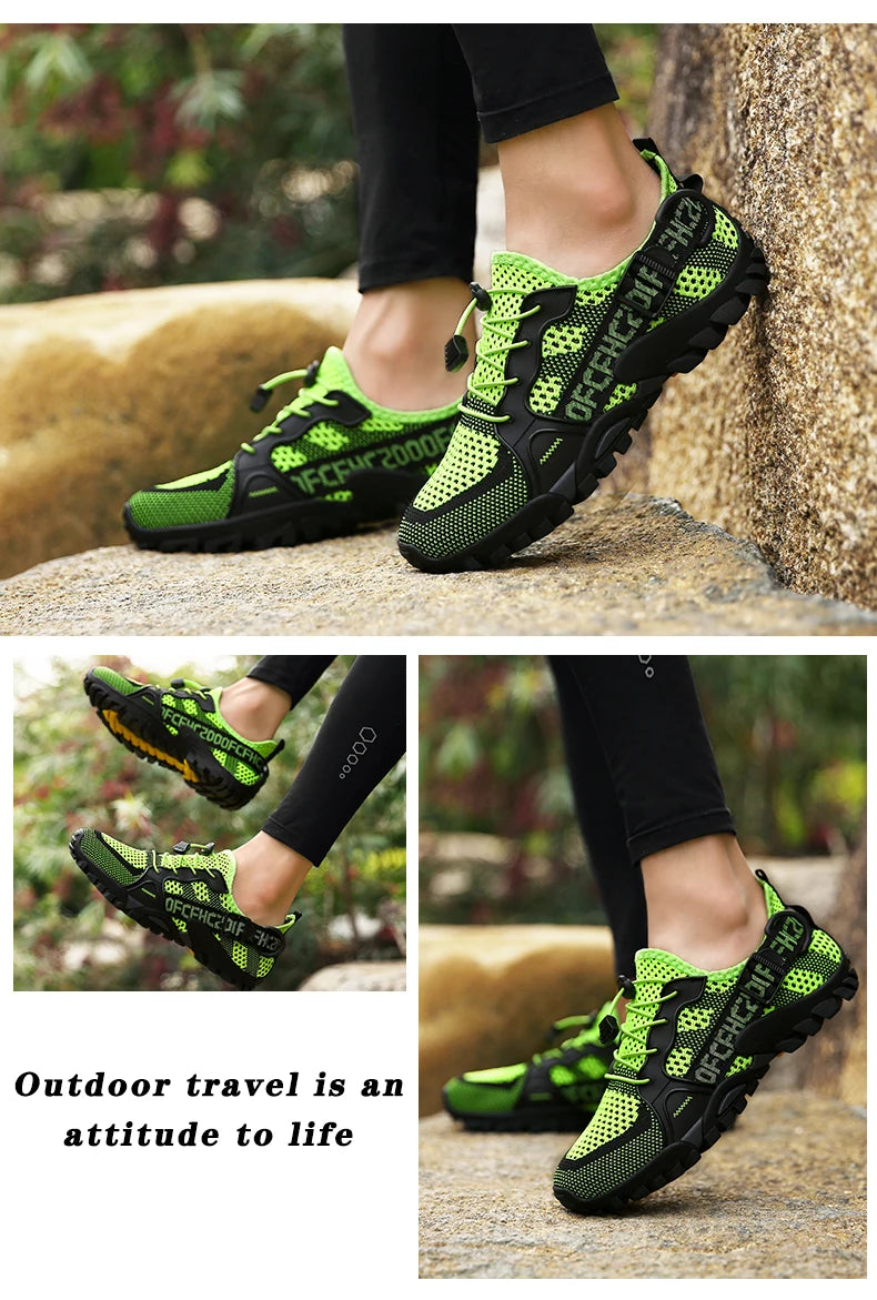 2023 Summer Men Women Trekking Hiking Shoes Summer Mesh Breathable Men Sneakers Outdoor Trail Climbing Sports Shoes Size 36-47