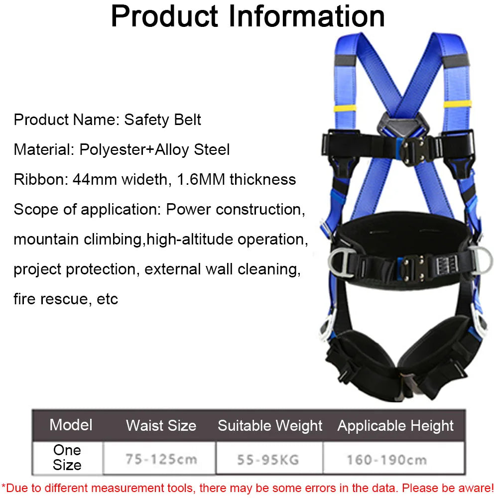 High Altitude Work Safety Harness Outdoor Rock Climbing Training Safety Belt Electrician Construction Protective Equipment