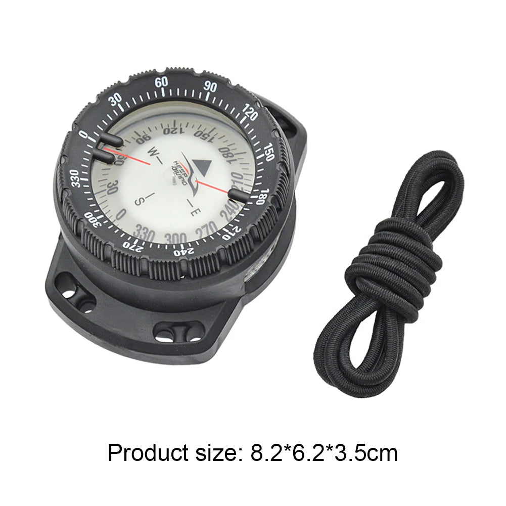 50m Portable Underwater Navigation Compass Waterproof Luminous Dial Wrist Strap Compass For Diving Camping