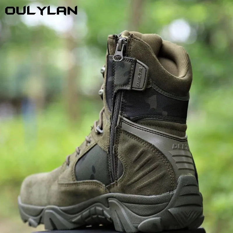 Climbing Outdoor Mens Work Safety Boots Camouflage Desert Boots Combat Training Shoes Outdoor Hiking Boots