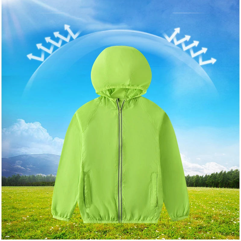 Children Climbing Hiking Jacket Kid Sun Protection Clothing Skin Coat Ultra-Thin Breathable Parent-Child Sunshade Cycling Jersey