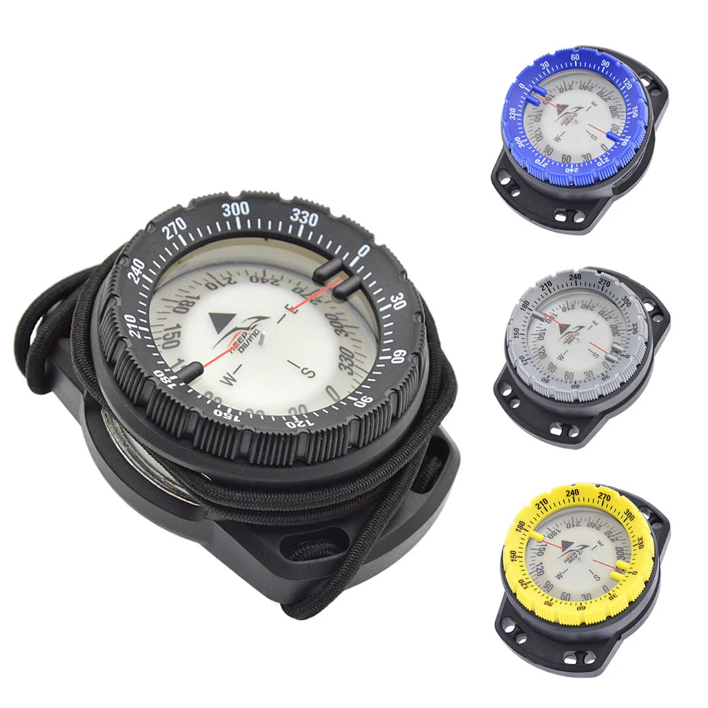 50m Portable Underwater Navigation Compass Waterproof Luminous Dial Wrist Strap Compass For Diving Camping