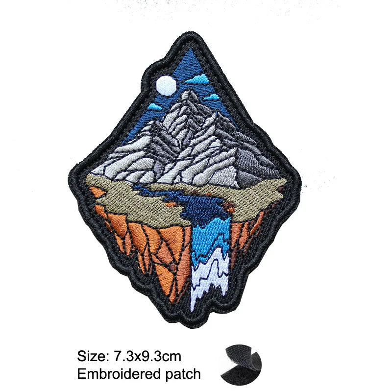 3D Embroidery Camping Mountaineering Unique Hot Air Balloon, Landscape Backpack, Custom Patches for Clothing, New Design