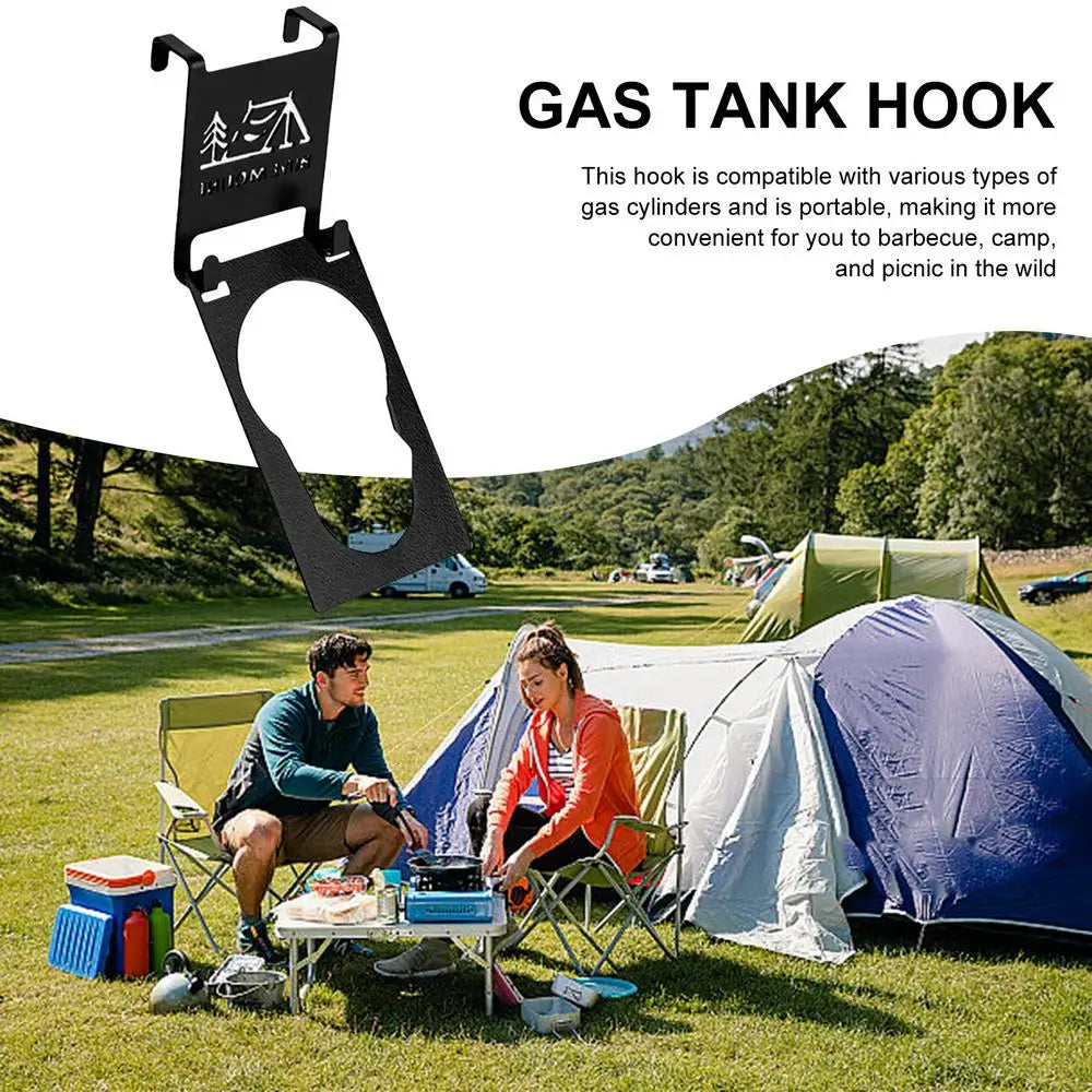 Hang Gas Canister For Camping Tables Hook Stainless Steel Stove Tank Hanger Hook Outdoor Camping Table Gas Stove Tank Organizer