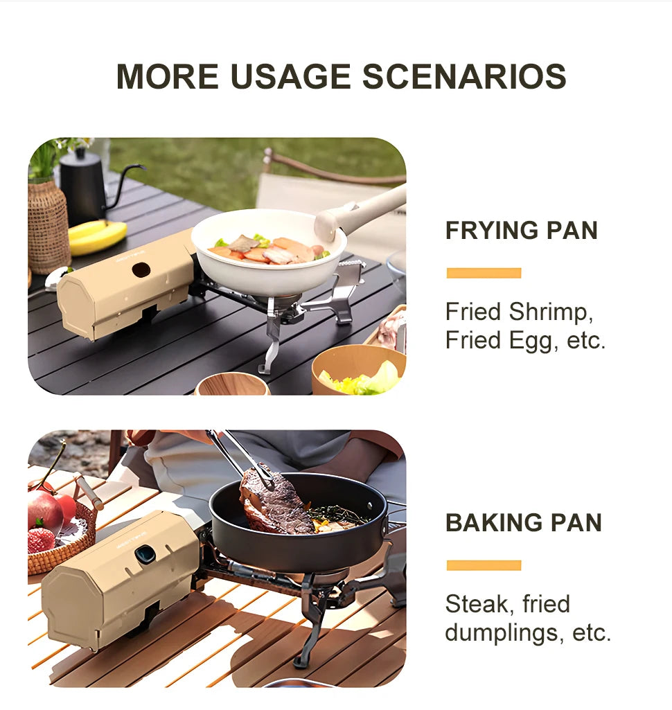 Camping Gas Stove 2670W Portable Folding Cassette Gas Burner Outdoor Picnic Travel Cooking Grill Cooker Heating System