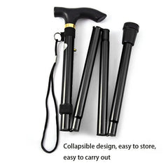 Outdoor Mountaineering Trekking Folding Trekking Pole Five Telescopic Crutches Travel Climbing Sports Aluminum Alloy Cane