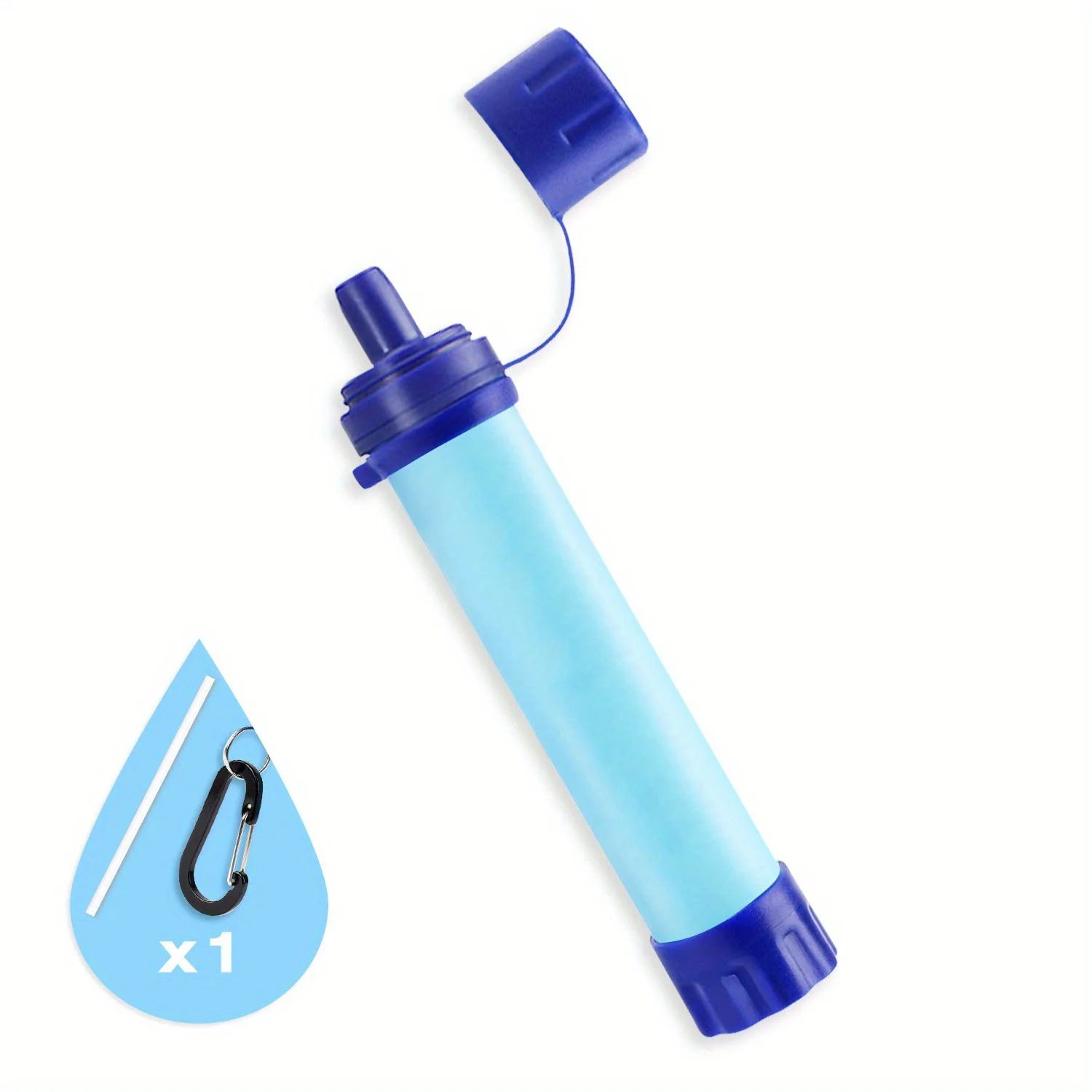 Outdoor water filter. Personal straw filtration. Emergency purifier. For camping, hiking, climbing, backpacking.