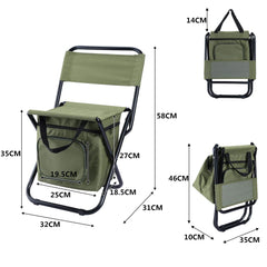 Outdoor Camping Folding Portable Cooler Chair Picnic Fishing Beach Hiking Outdoor Backpack Ultralight Seat Table Camping Stools