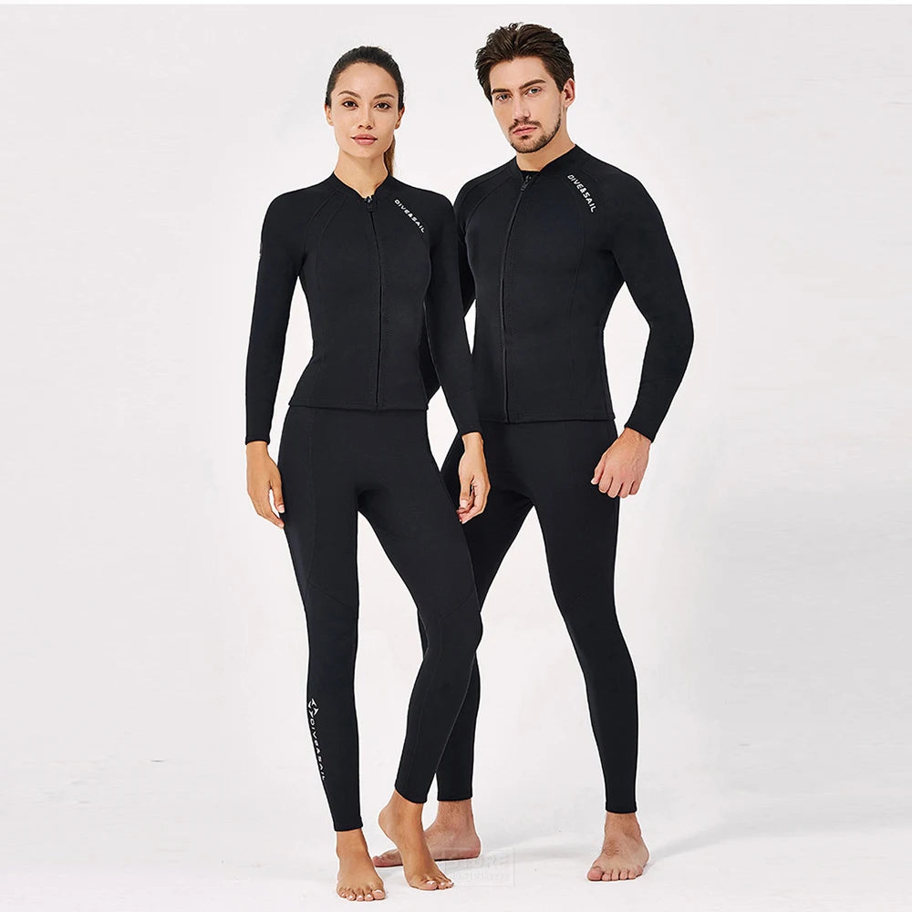 Neoprene 3MM 2MM Men Women Wetsuit Jacket Scuba Diving Suit Surf Snorkeling Underwater Spearfishing Fishing Kitesurf Equipment