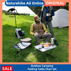 Naturehike Camping Table And Chair Set Lightweight Comfortable Outdoor Furniture Picnic Portable Folding Table Chair Stool Set