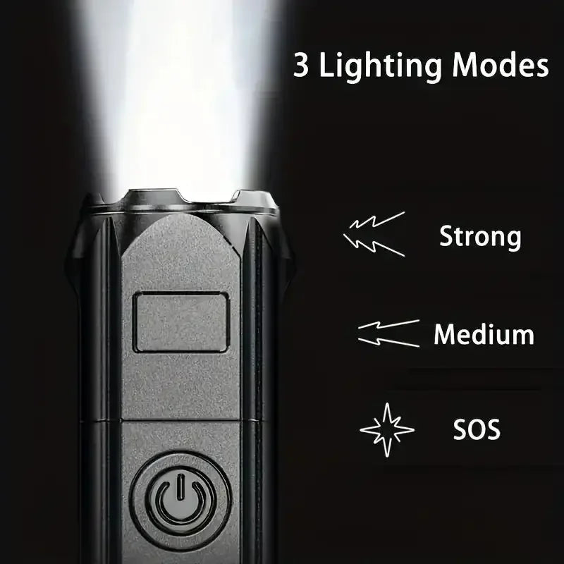 4 Lighting Mode Super Bright LED Flashlights Telescopic Zoom Tactical Torch USB 18650 Long-Range Waterproof Camping Flashlight