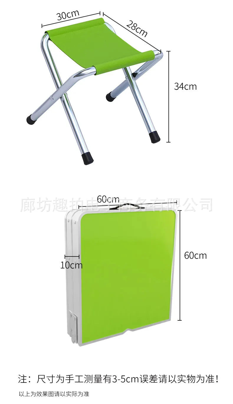 Folding Table Outdoor Stall Night Market Household Foldable Portable Aluminum Alloy Camping and Picnic Table and Chair