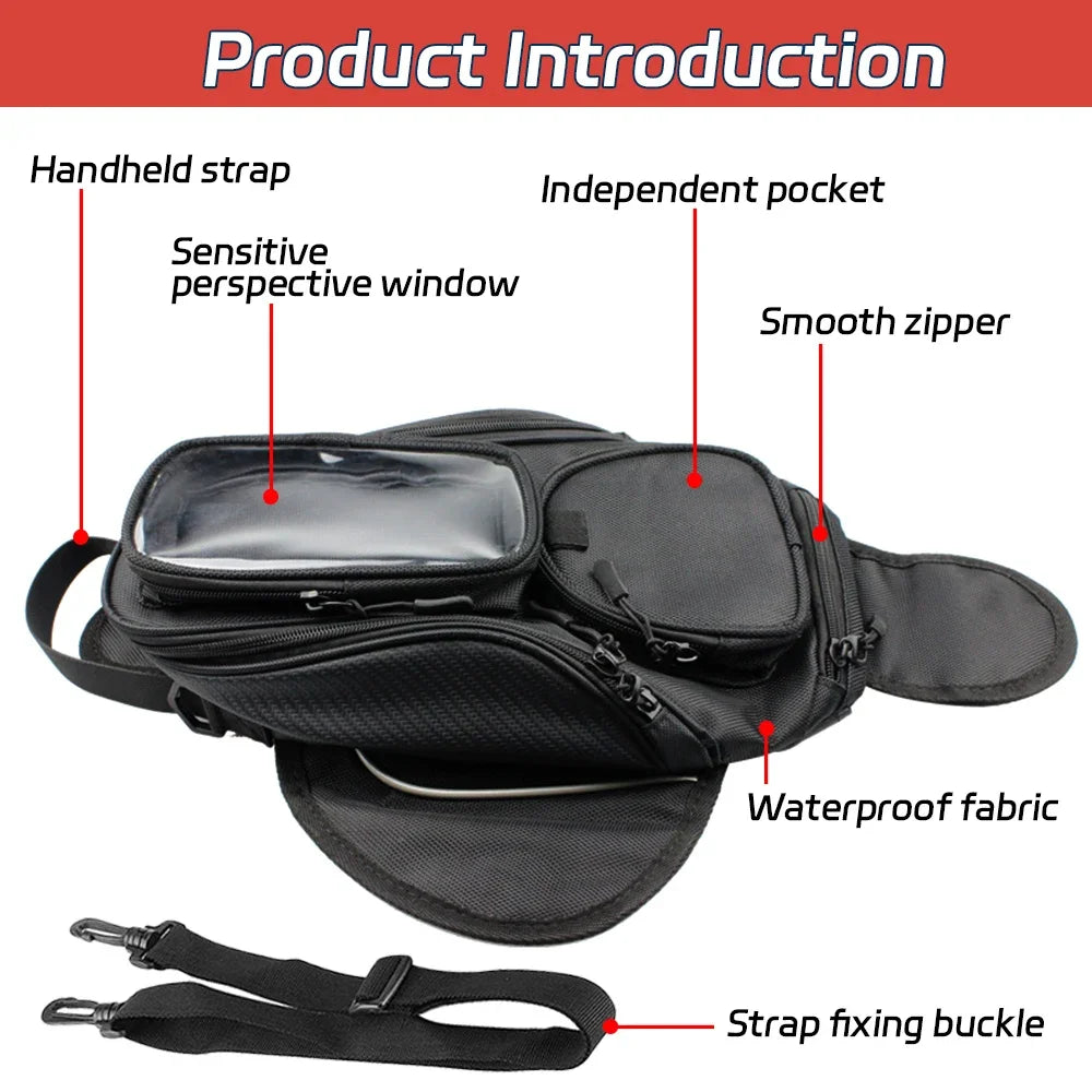 Motorcycle Fuel Tank Bag Touchable Navigation Magnet Bag Motorbike Dust Bag Motorcycle Rider Satchel Pack Equipment