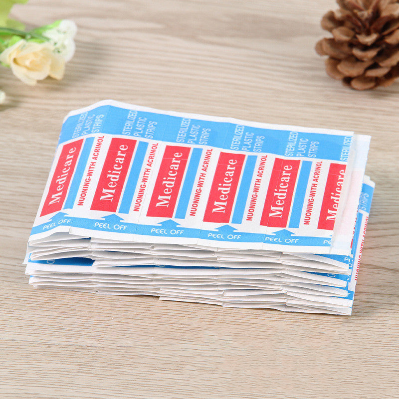 100Pcs Waterproof Band-Aids Adhesive Bandages First Aid Medical supplies Anti-Bacteria Wound Plaster Travel Emergency Kits