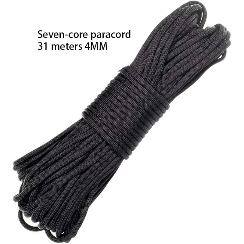 4mm Diameter Seven Core Umbrella Rope Hiking Camping Parachute Rope Tether Tent Rope Multifunctional Emergency 31m 7 Strand Cord