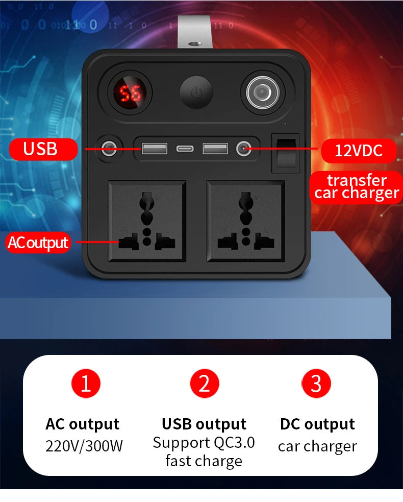 90000mAh 300W Portable Power Station 45000mAh 180W Outdoor Emergency Power Supply Power Bank Generator DC output Battery Charger